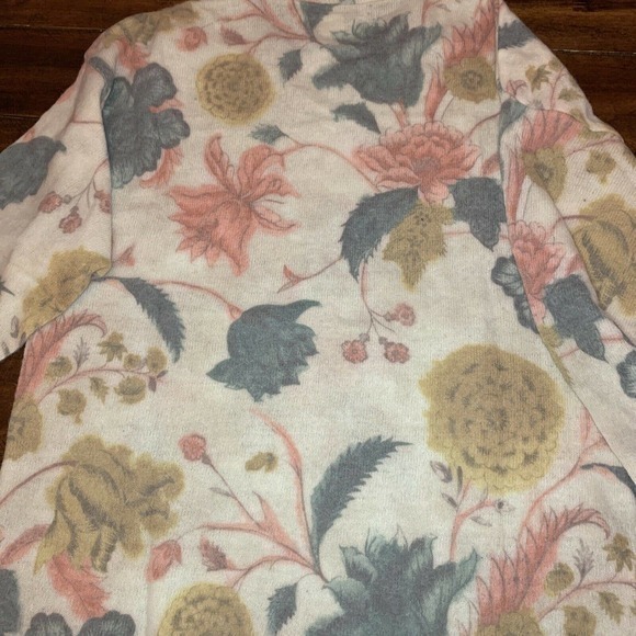 Vintage‎ GABRIELLA T Italy Linen Blend Women Sweater Sz Small Floral Multi - Picture 8 of 8